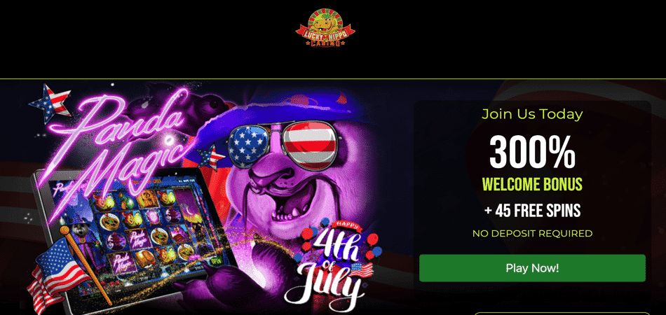 45 Free Spins on Panda Magic - 4th of July Offer at Lucky Hippo Casino