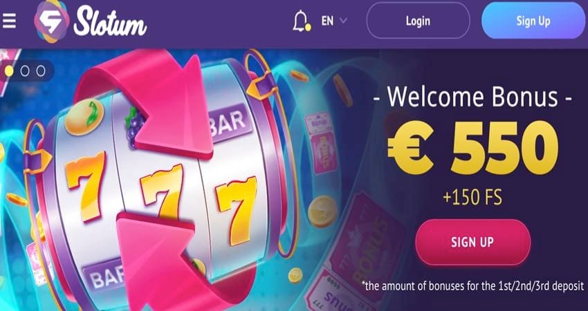 150 Free Spins in Slotum Casino