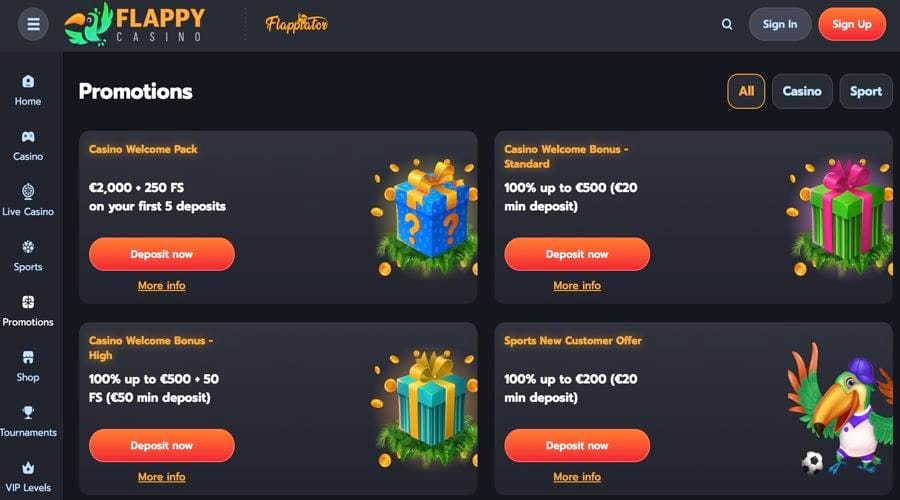 Flappy Casino Bonus for New Players