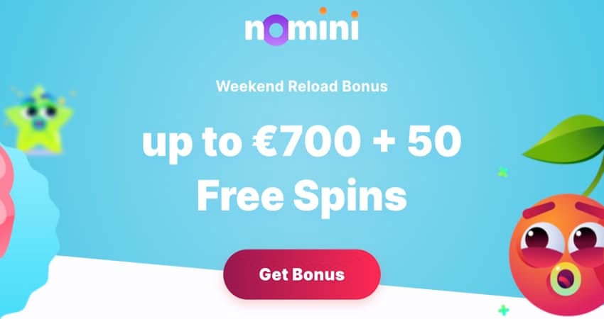 50 Free Spins Bonus in Nomini Casino