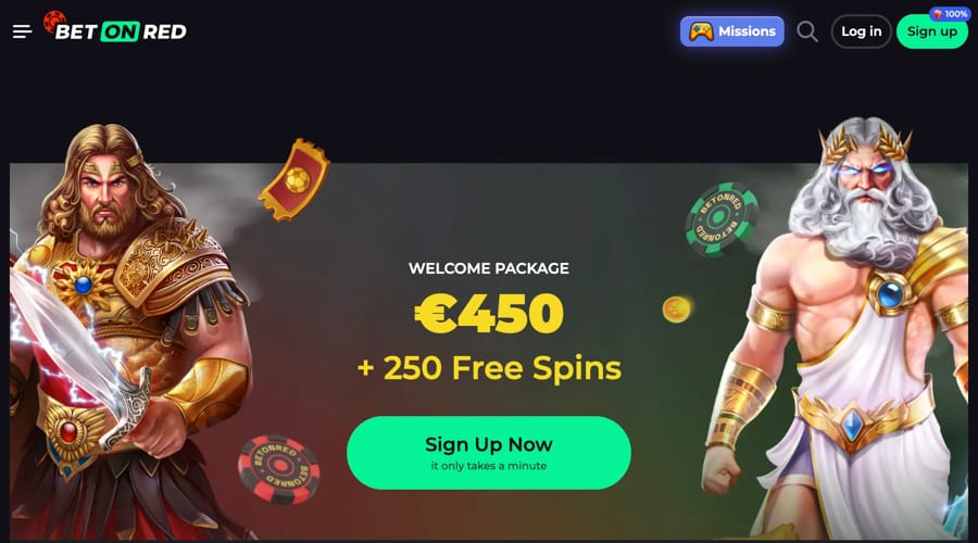 BetOnRed Casino - 250 Free Spins in Gates of Olympus