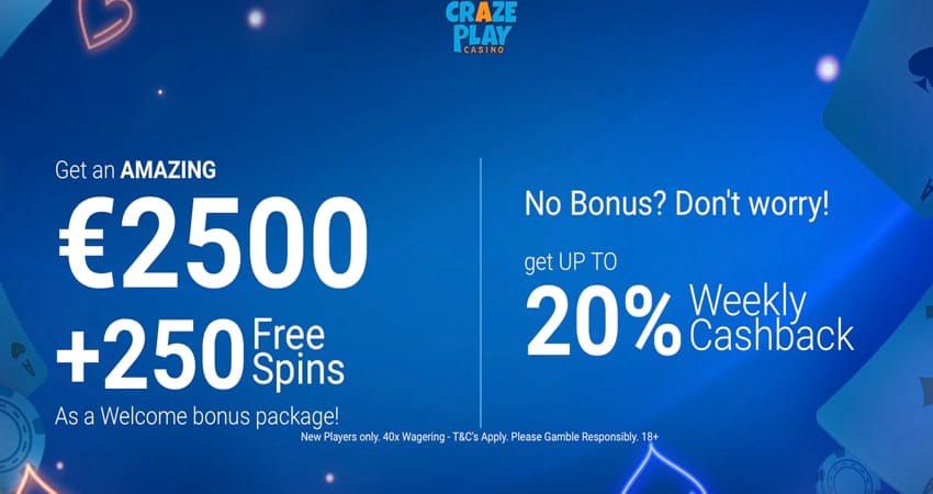 Craze Play Free Spins + Bonus