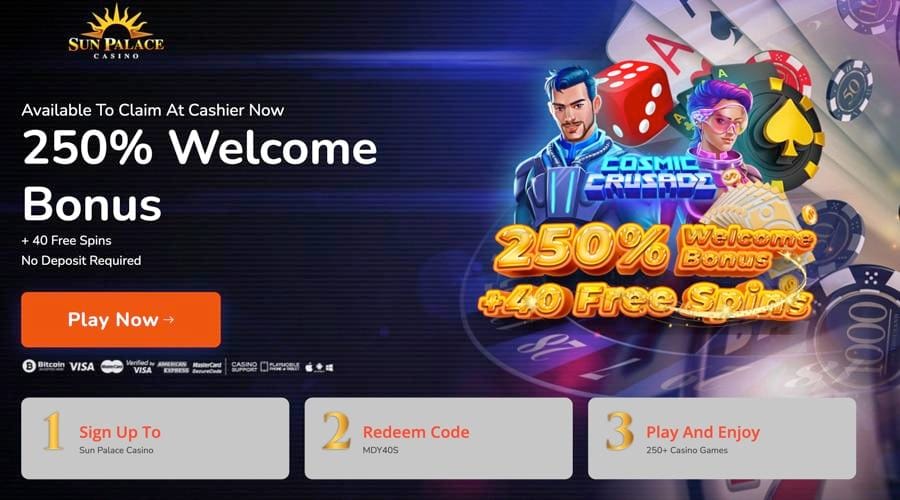 40 Free Spins to try Cosmic Crusade - SunPalace