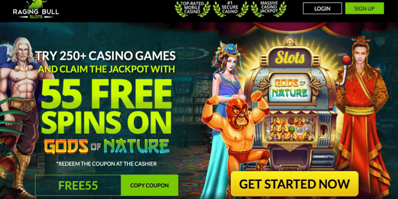 55 free spins on registration bonus code for Gods of Nature slots