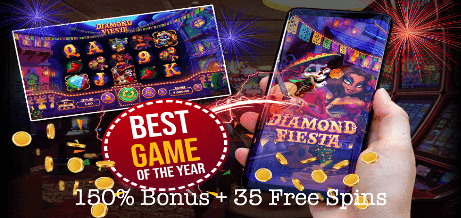 35 Free Spins on Diamond Fiesta - Sun Palace