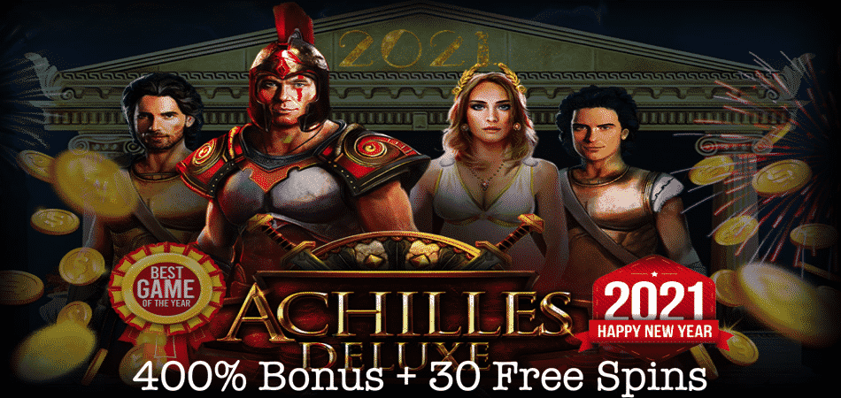 30 Free Spins on Achilles Deluxe - Slots Plus