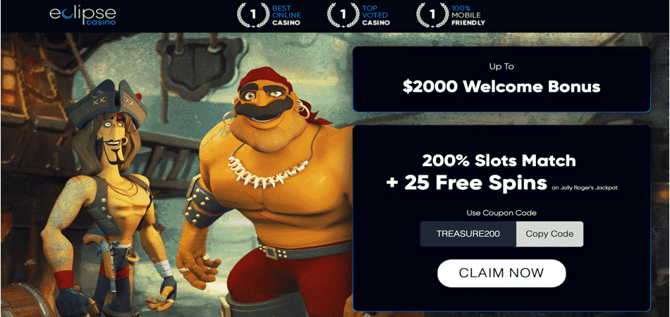 Jolly Roger's Jackpot FS bonus code at Eclipse Casino