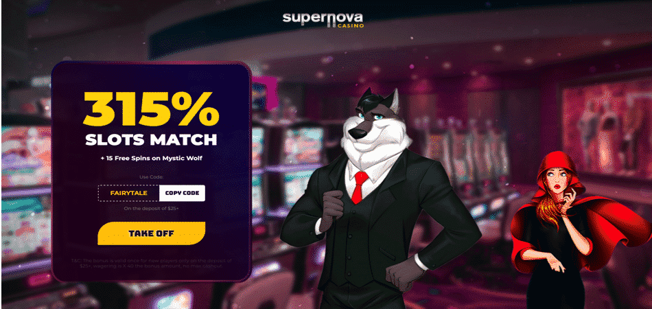 15 Free Spins on Mystic Wolf at Supernova