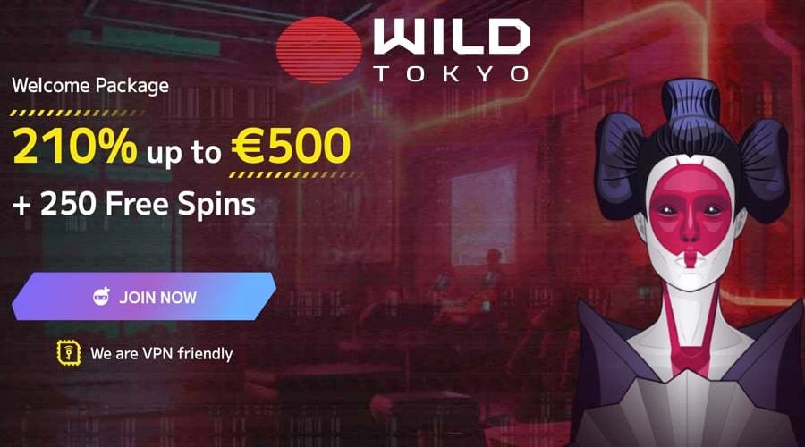 250 Free Spins in Wild Tokyo Casino