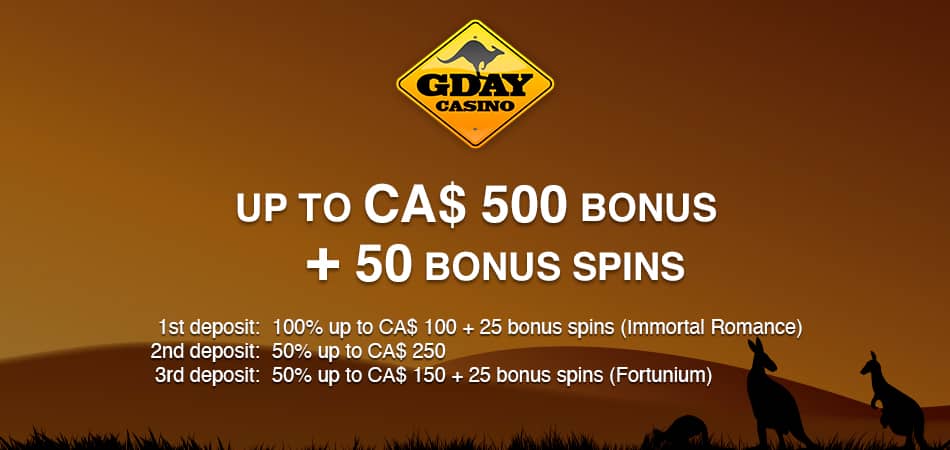 GDay Casino CA Welcome Offer