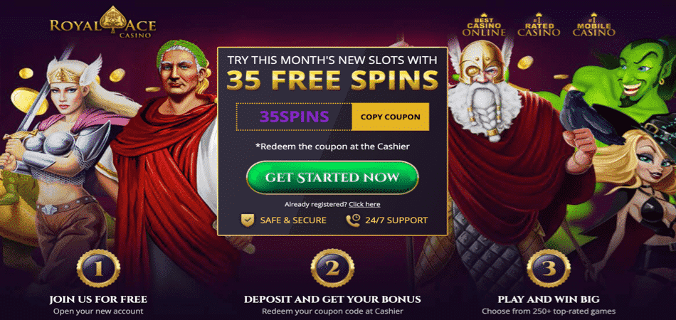 35 free spins bonus code in Gods of Nature slots