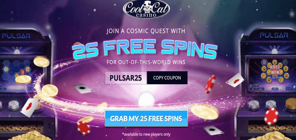 25 Free Spins to use in Cosmic Quest slot machine