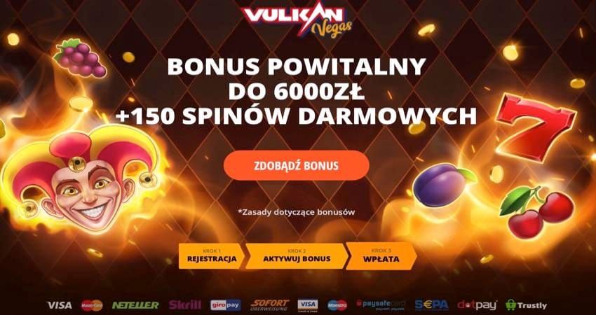 Bonus Powitalny Do 6000Zk +150 Spinow Darmowych