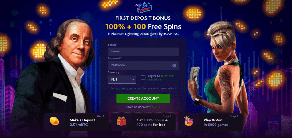 100 free spins on Platinum Lightning Deluxe - Global Offer - 7Bit Casino