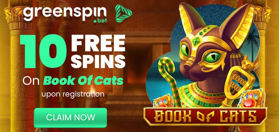 10 Free Spins on Registration on Book of Cats - GSpin Casino