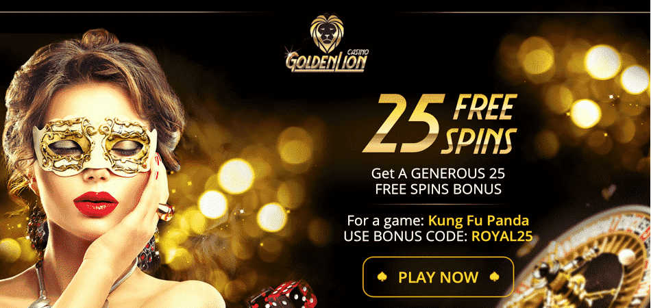 25 no deposit spins in Kung Fu Panda at Golden Lion Casino