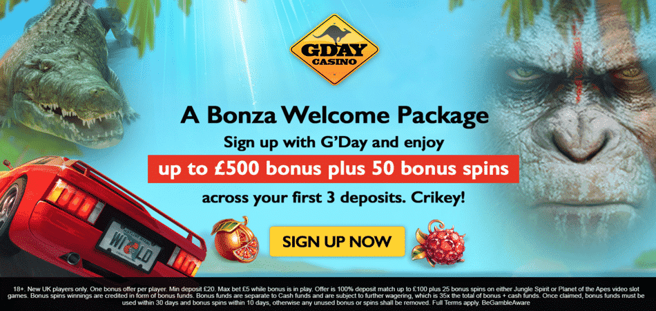 GDay Casino Sign up Bonus